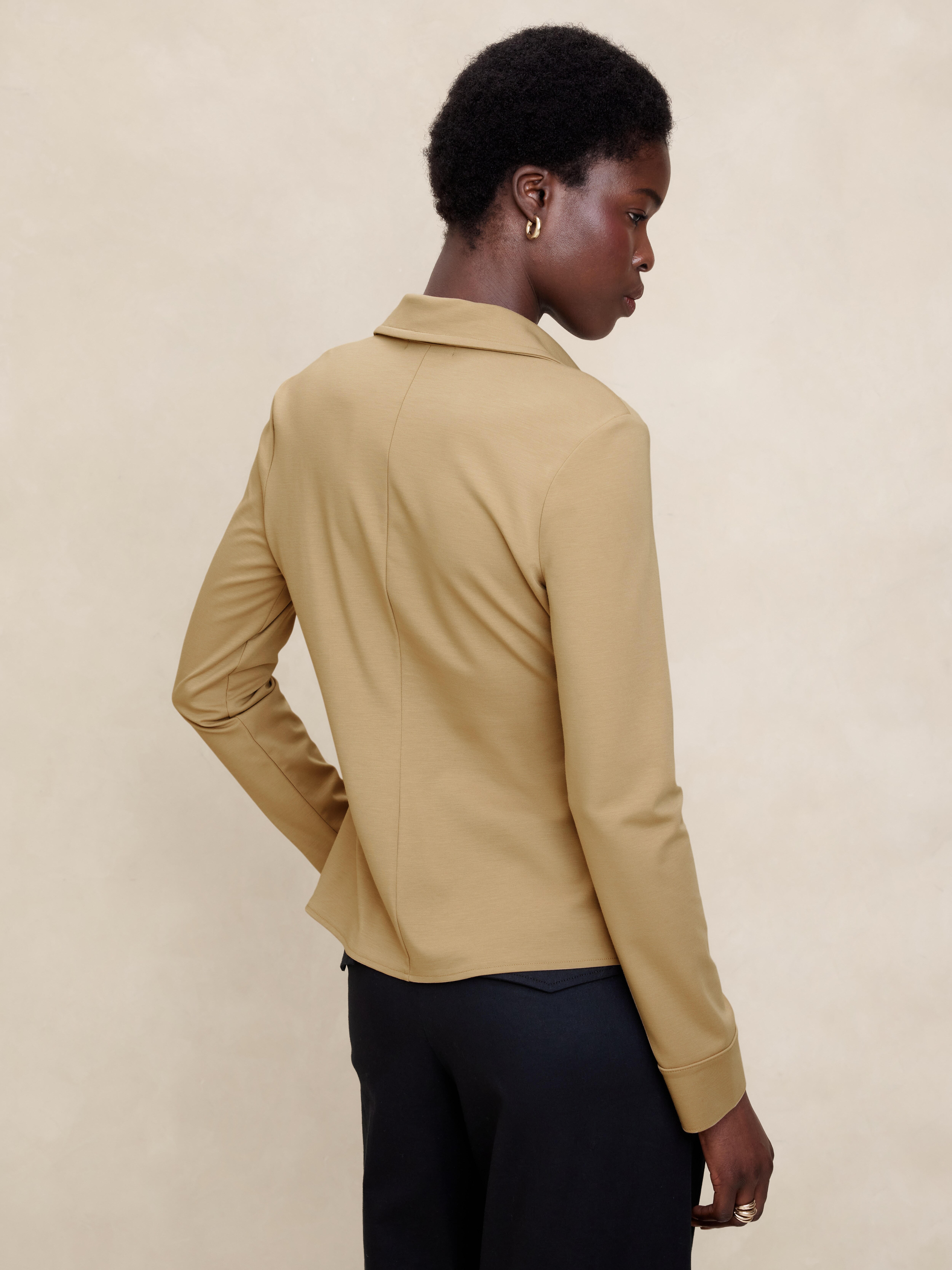 Drapey Ponte Twist Top | Banana Republic Factory