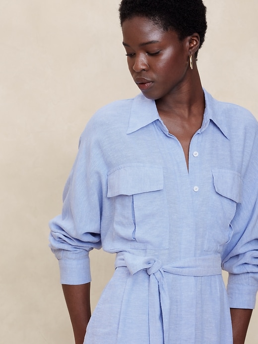 Linen-Blend Utility Mini Shirtdress | Banana Republic Factory Linen-Blend Utility Mini Shirtdress | Banana Republic Factory