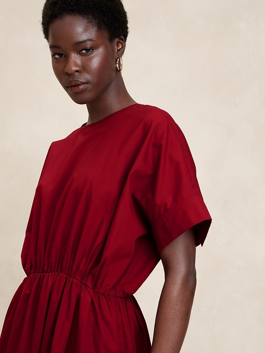 knee length dresses for ladies Poplin Lantern-Sleeve Mini Dress – Banana Republic main image 1