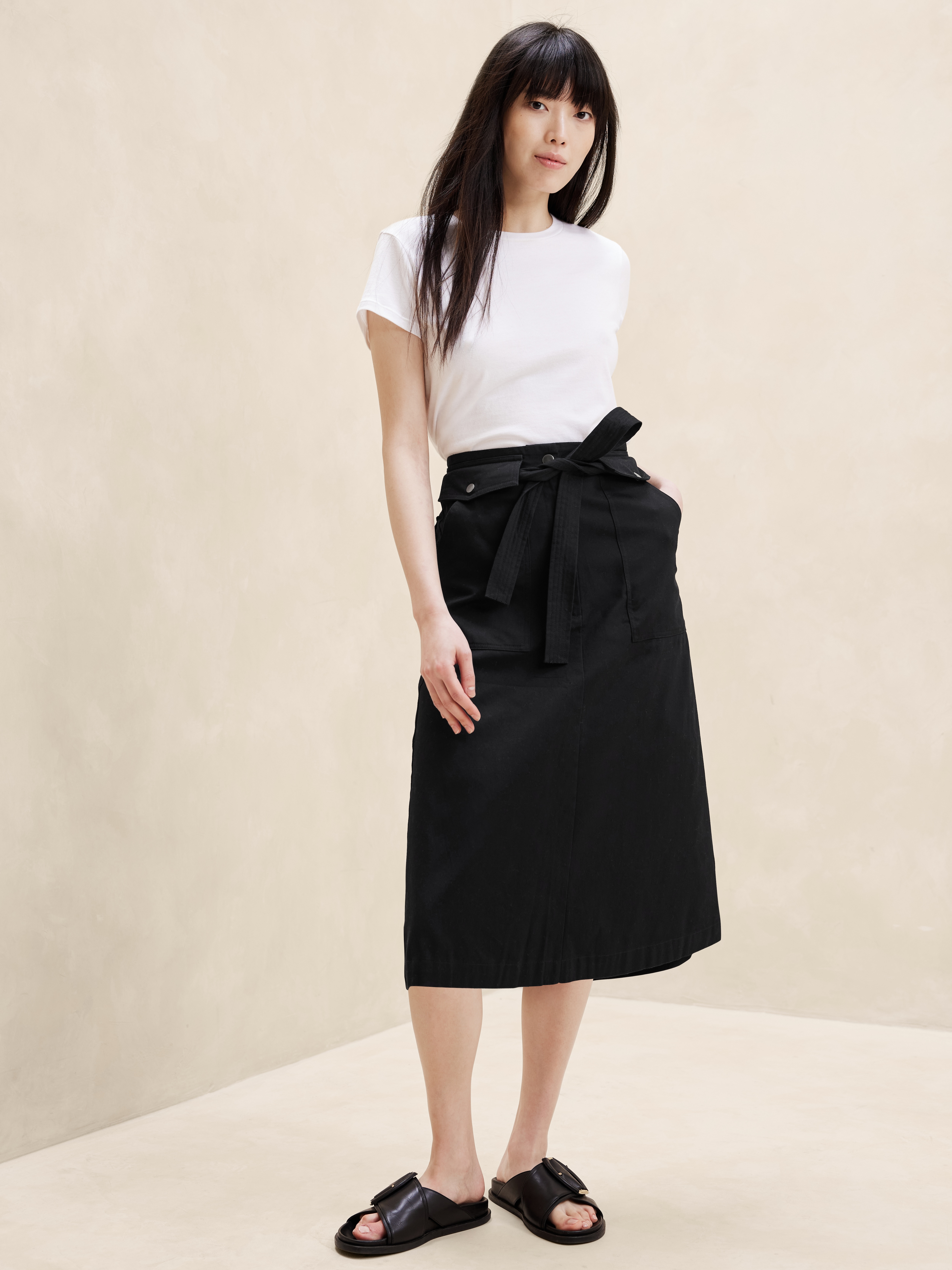 【BAON】Venta Pocket Nylon Banding Midi Skirt cn55020705.png
