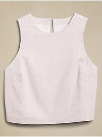Linen-Blend Cropped Shell