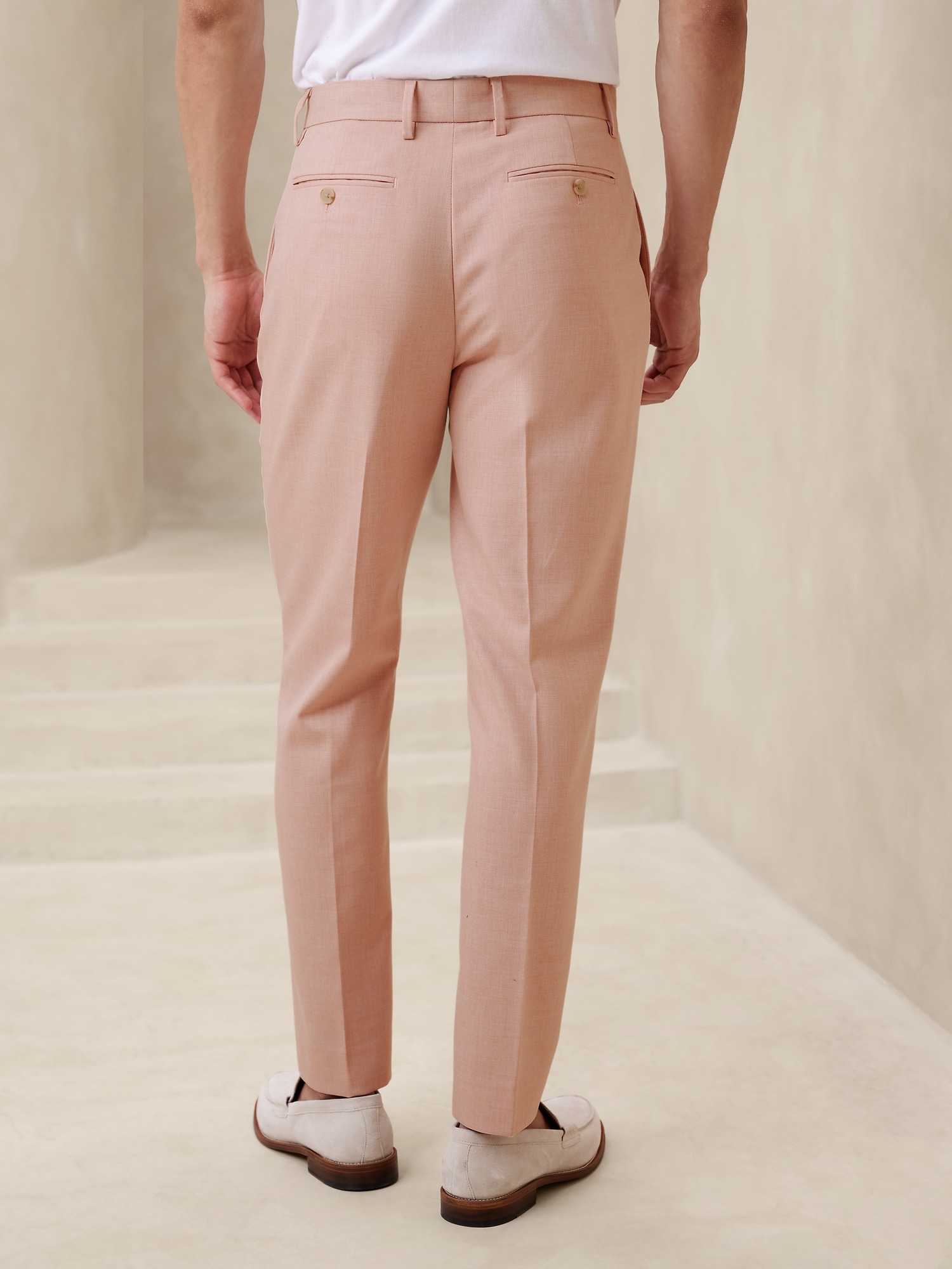 BOSS - Slim-fit formal trousers with drawstring waist