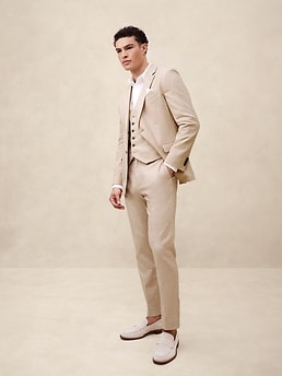 Tailored-Fit Linen-Blend Vest | Banana Republic Factory