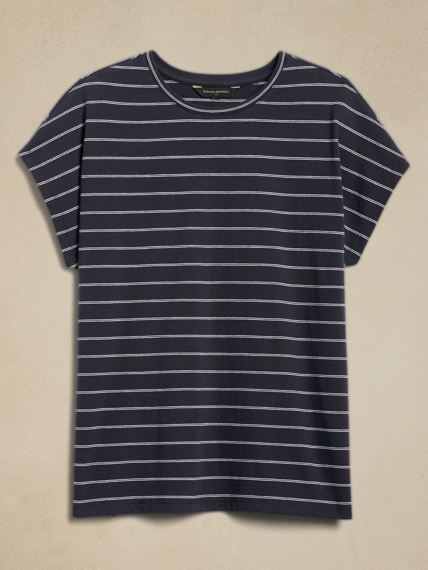 Striped Dolman-Sleeve T-Shirt