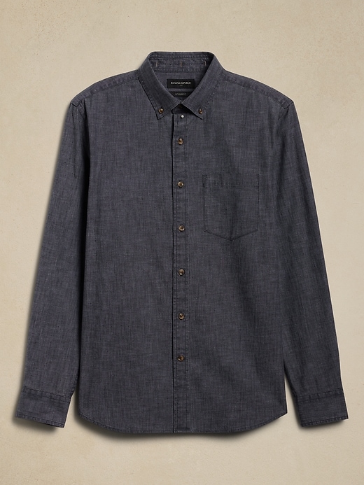 Slim Coated Chambray Shirt | Banana Republic Factory