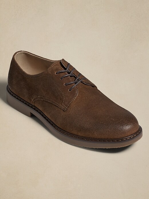 Banana Republic Espresso Suede Business Casual Derby Oxford men Shoes new sz 11 Banana Republic Espresso Suede Business Casual Derby Oxford  main image 2