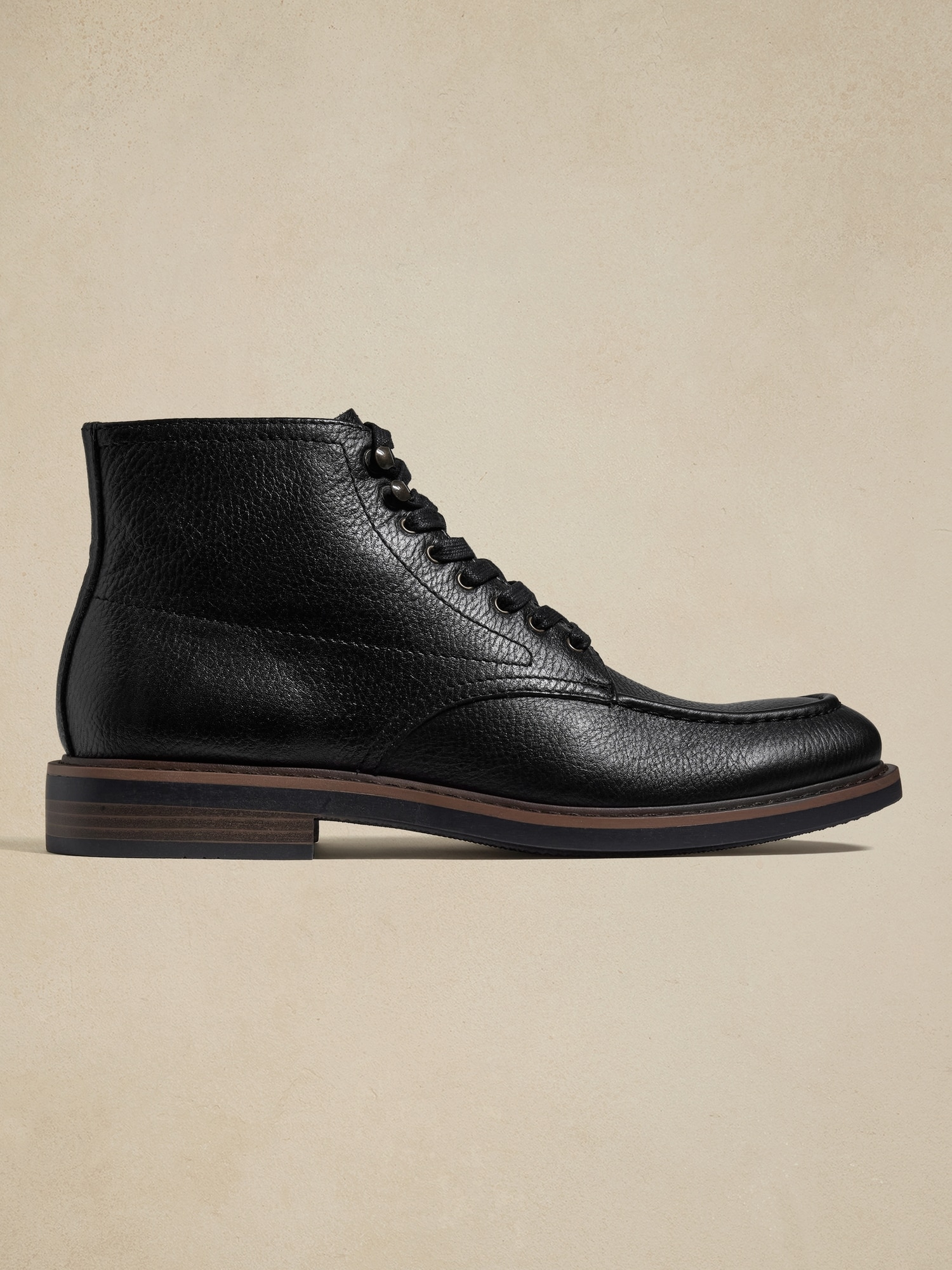 Mock-Toe Leather Boot