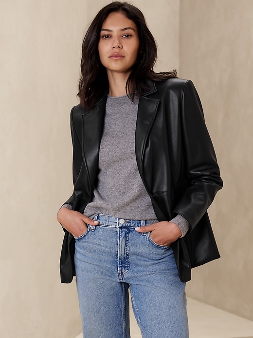Parisienne Vegan Leather blazer ハーリップトゥ｜レディース 