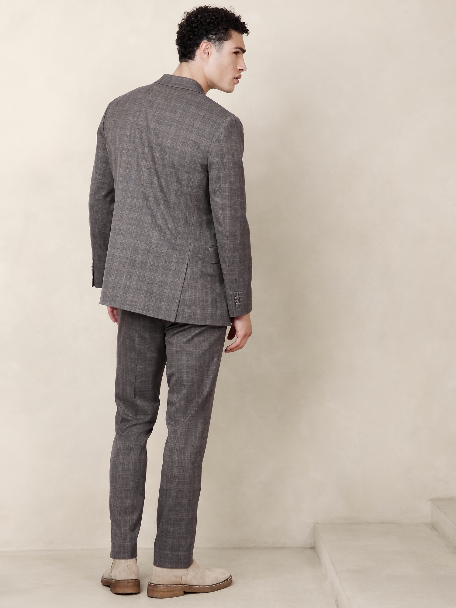 Tailored-Fit Glen Plaid Suit Jacket