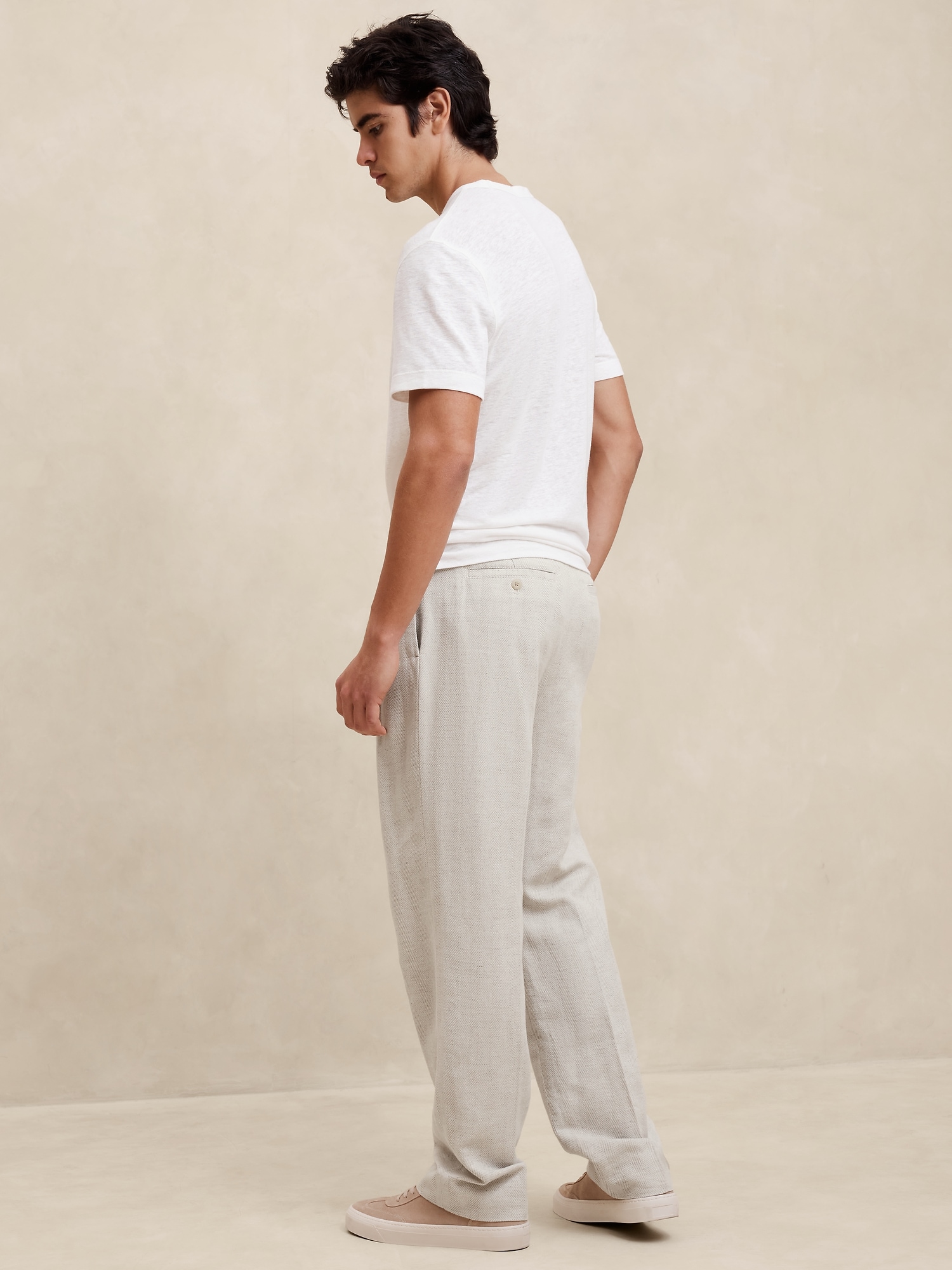 Linen-Blend Relaxed Wide Pant