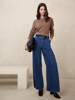 Extra High-Waisted Trouser Wide-Leg Jeans