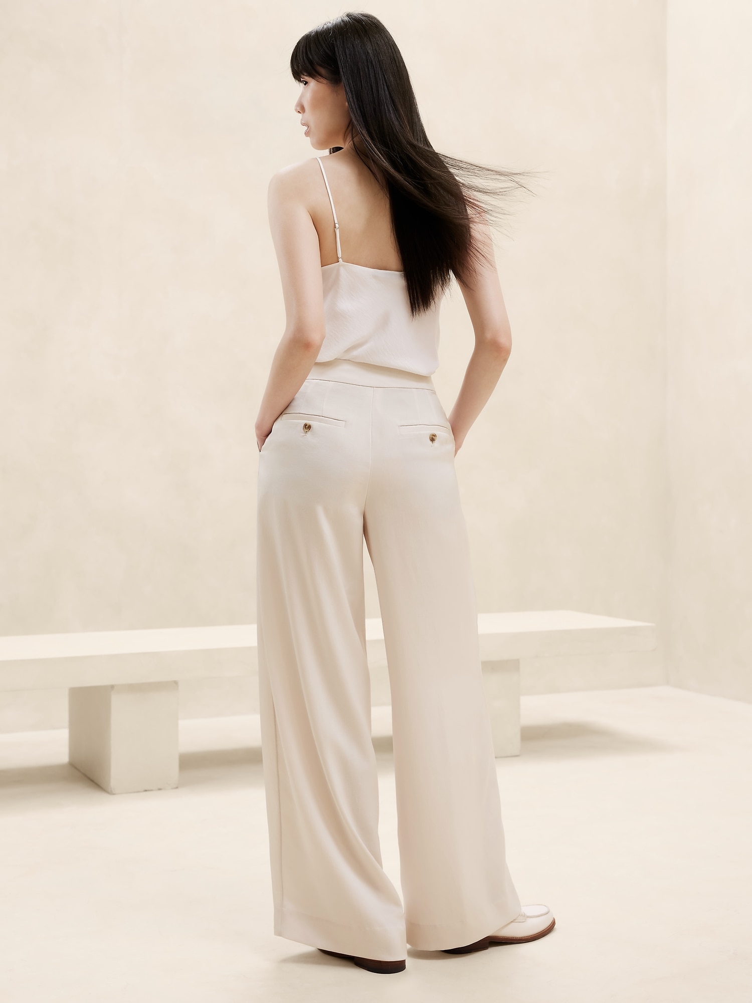 Pleated Wide-Leg Pant, Banana Republic Factory in 2023