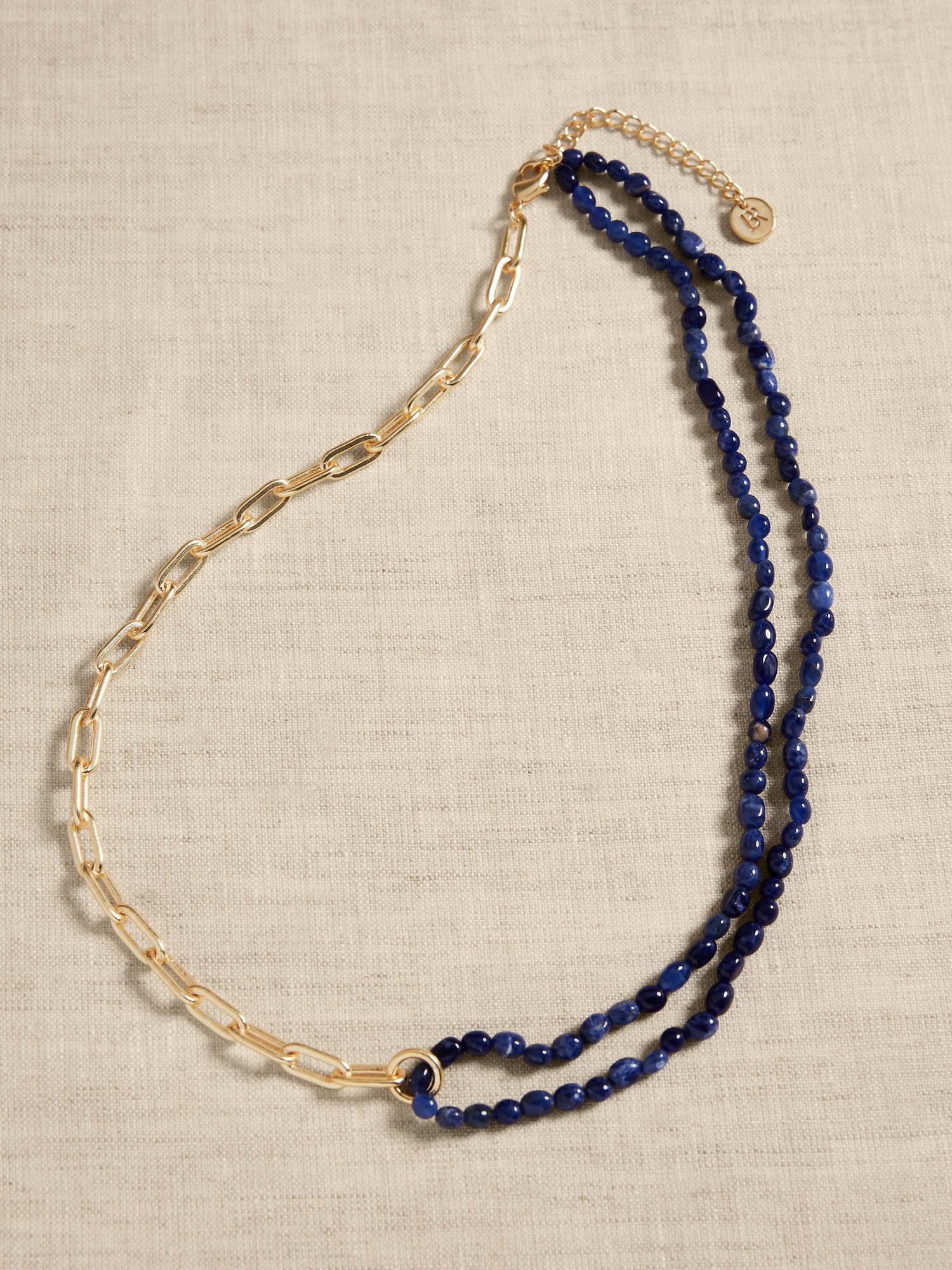 Semi-Precious Stone Paperclip Chain Necklace