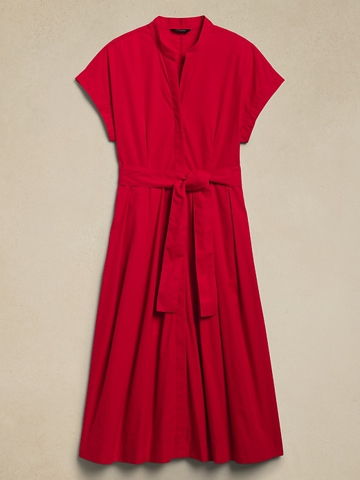 white christmas dresses London Times T6216M - Knee-Length Stretch Cotton Poplin A-Line Dress