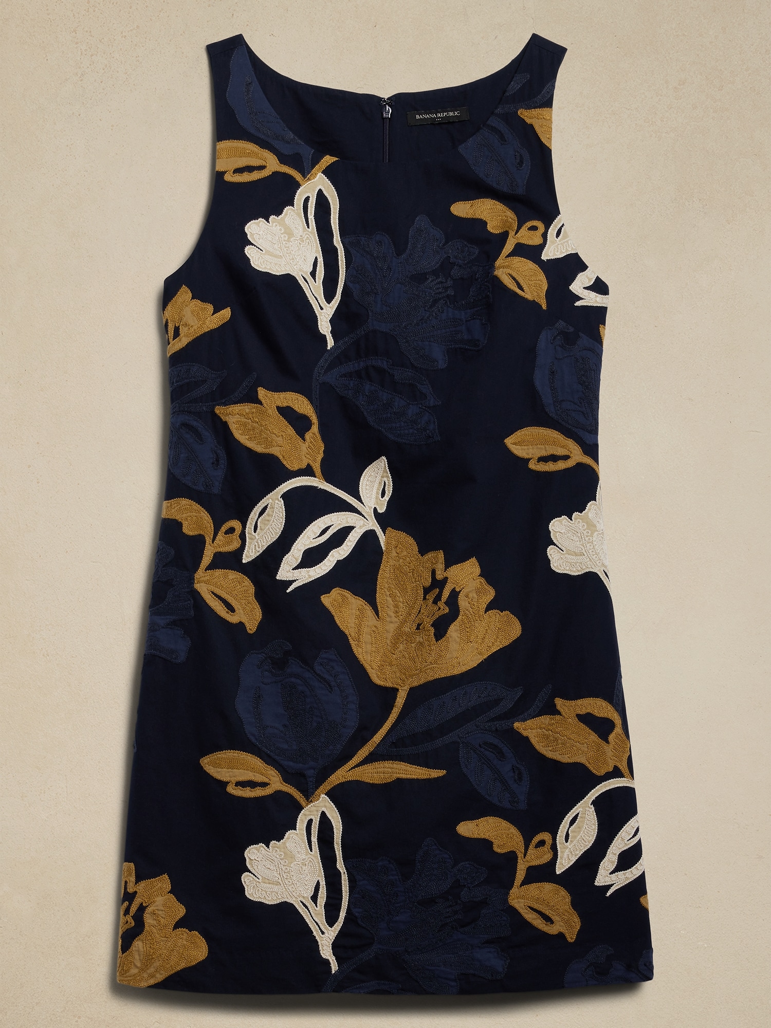 Embroidered Poplin Mini Dress | Banana Republic Factory