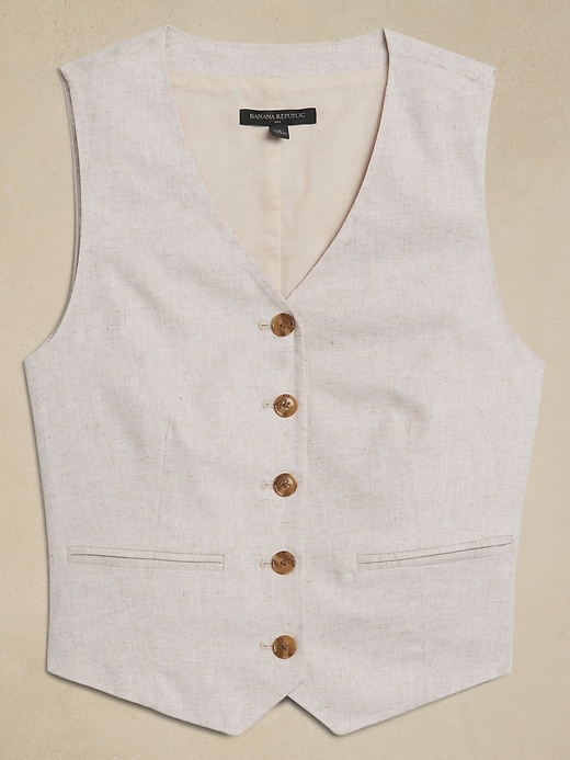 Linen-Blend Cropped Vest | Banana Republic Factory