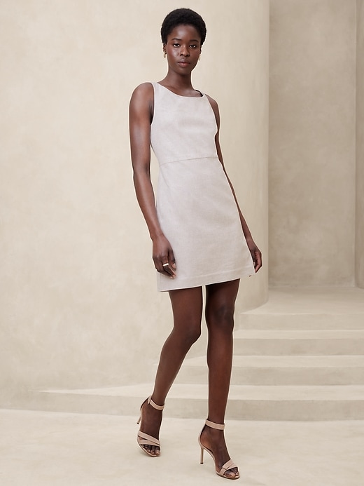 Linen-Blend Sheath Mini Dress | Banana Republic Factory Linen-Blend Sheath Mini Dress | Banana Republic Factory