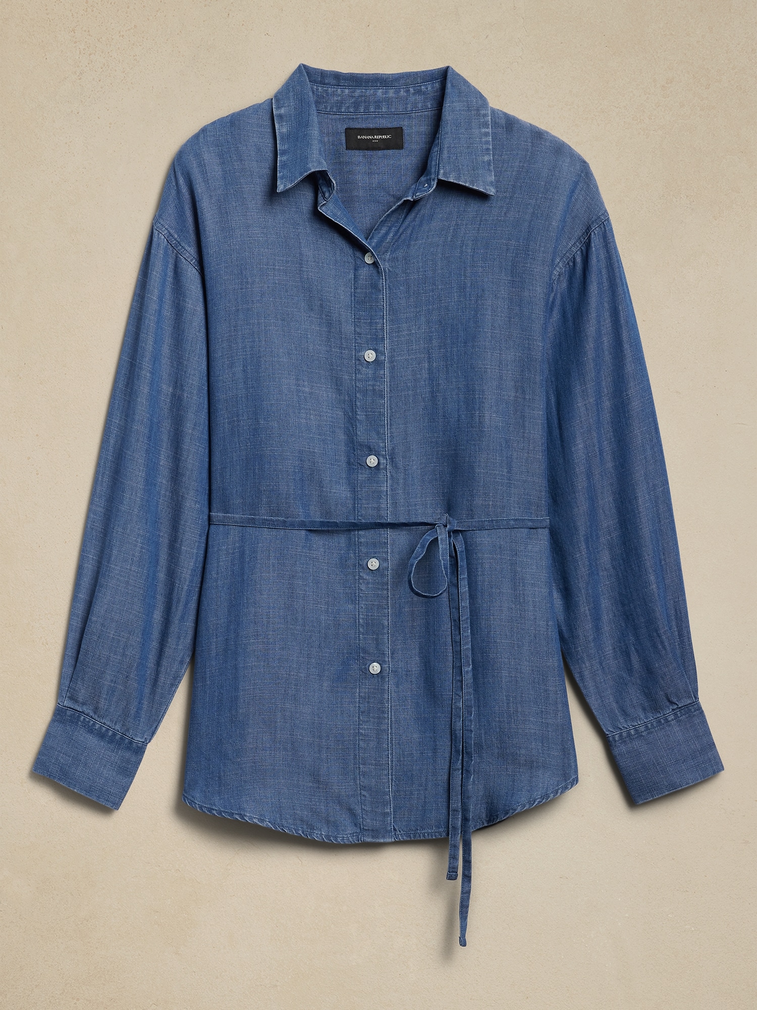 TENCEL&#153 Tie-Waist Chambray Shirt