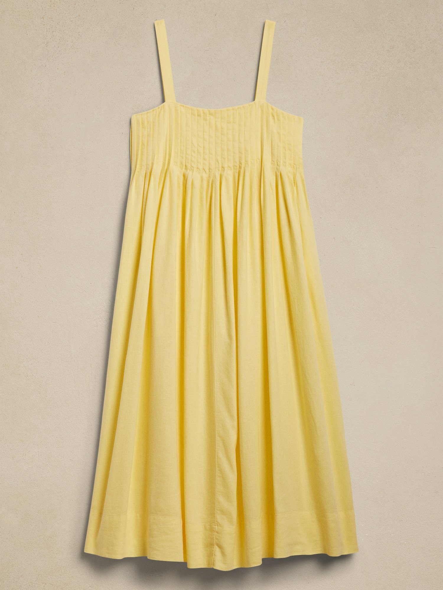 Linen-Blend Drapey Midi Dress