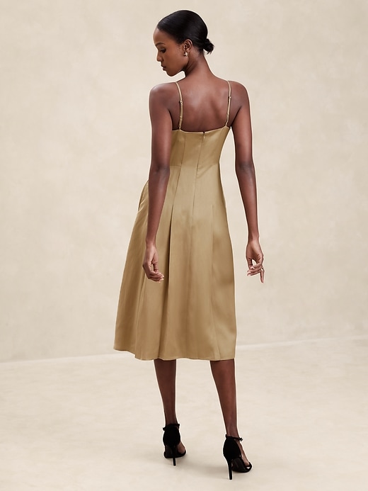 satin pleated midi dress banana republic Satin Pleated Midi Dress