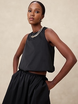 売れ筋商品|||バースリー カットソー トップス レディース Women's Bubble-Hem Sleeveless Top, Exclusively at Macy's Crema 32617127_fpx.tif?$filterlrg$&