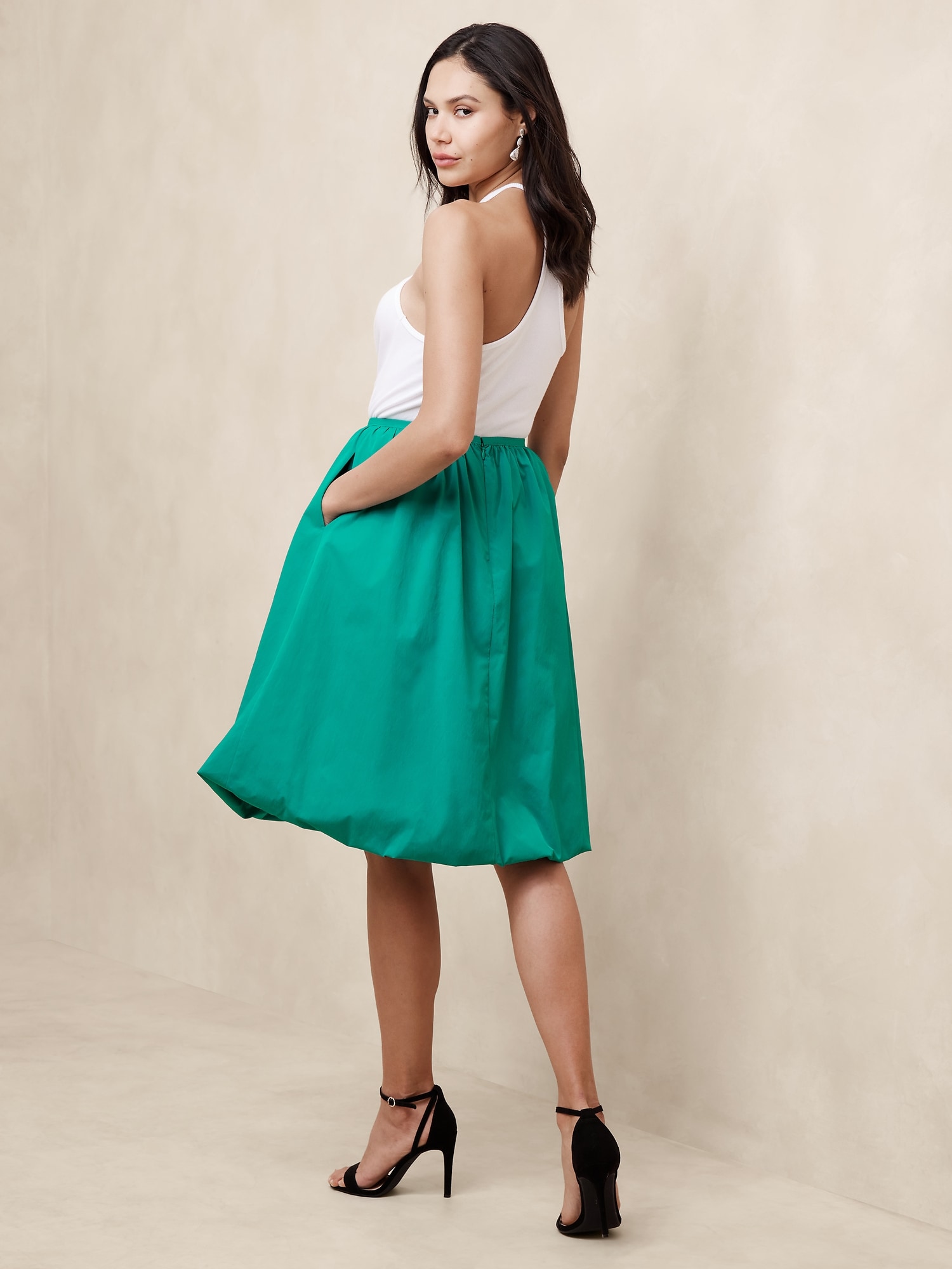 Taffeta Knee-Length Skirt