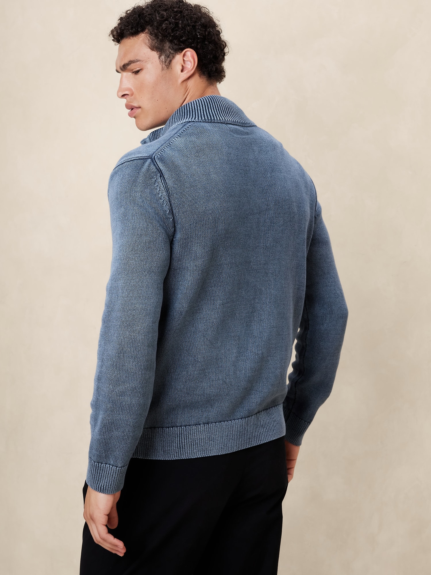Garment Dye Mock-Neck Sweater