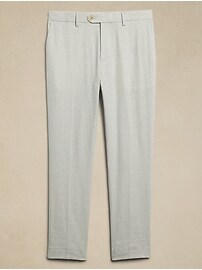 Tailored-Fit Linen-Blend Glen Plaid Suit Trouser