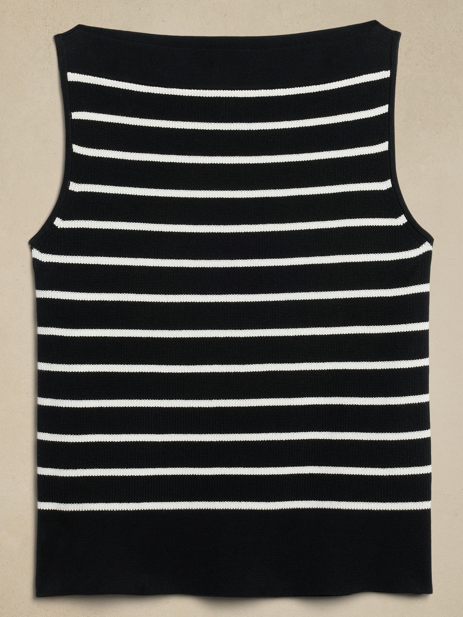 Ribbed Boat-Neck Sweater Tank