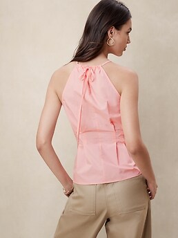 Poplin Seamed Halter Top | Banana Republic Factory