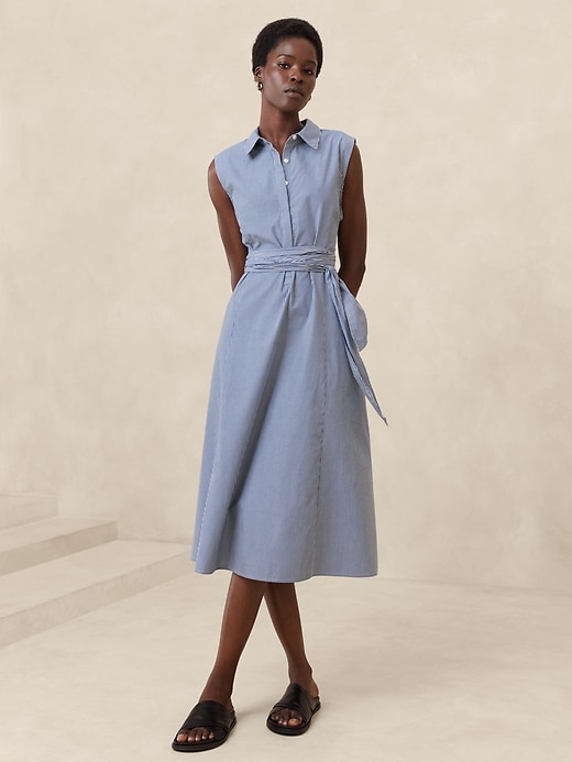 strappy pleated midi dress Pleated Spaghetti Strap Tie Waist Midi Dress Cobald Blue / S