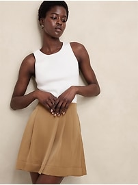 Satin Pleated Skort