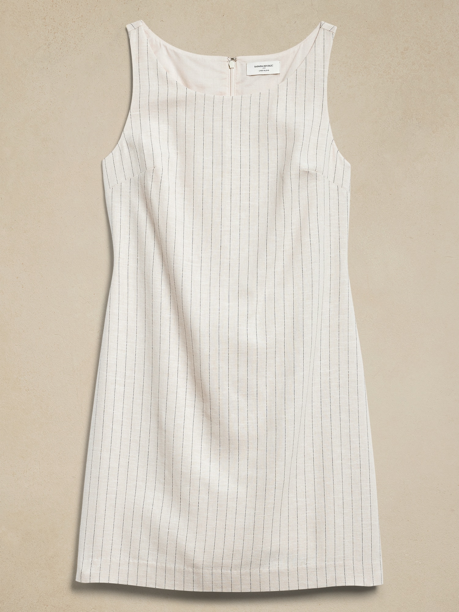 Linen-Blend Sheath Mini Dress