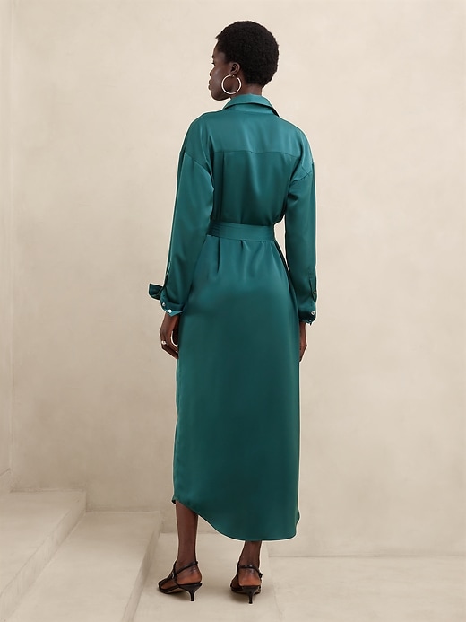 BCBG MAXAZRIA★Tie-waist shirt dress ワンピース BC25 Tie-Waist Maxi Shirtdress | Banana Republic Factory