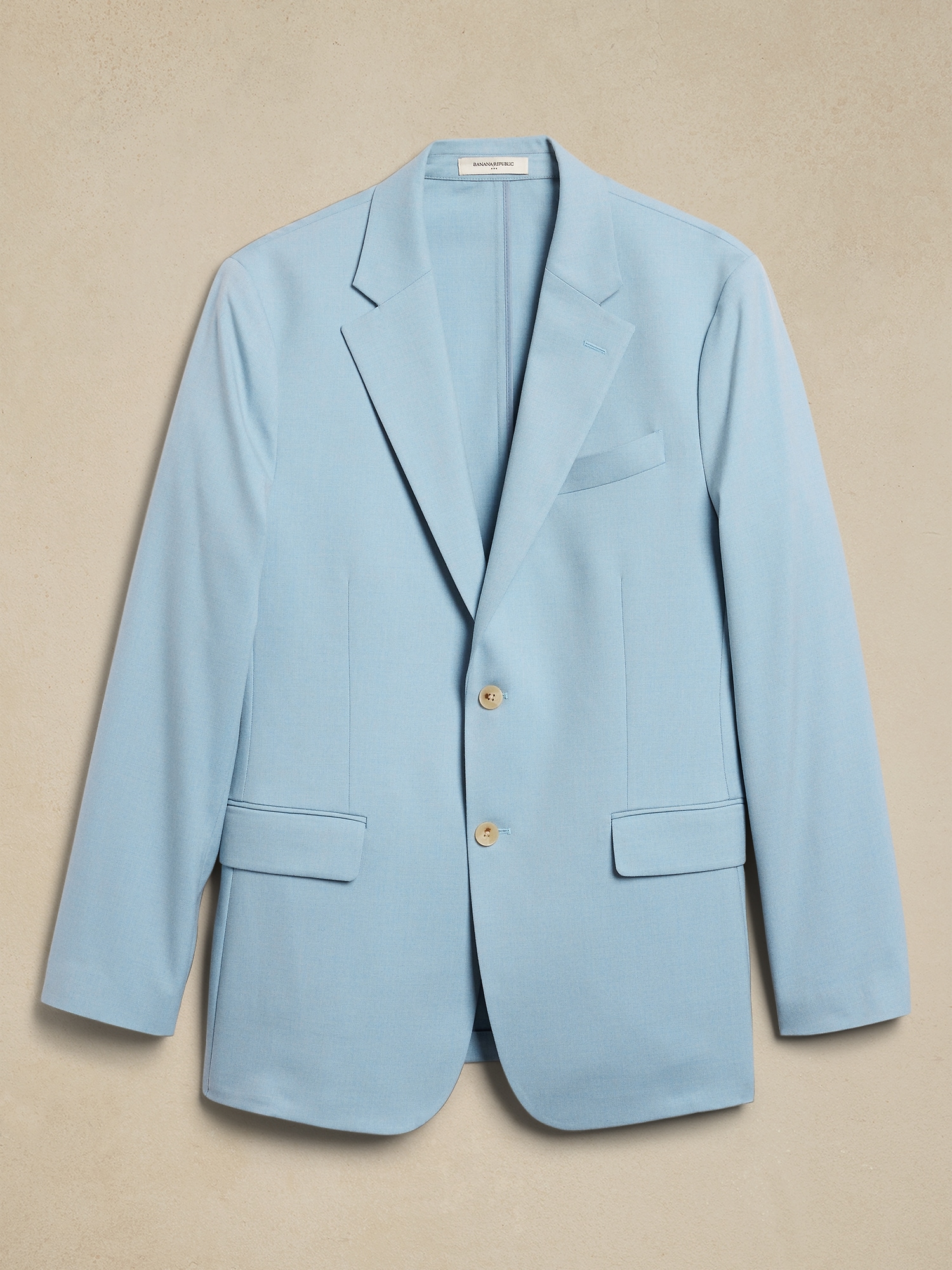 Tailored-Fit Aqua Melange Suit Jacket