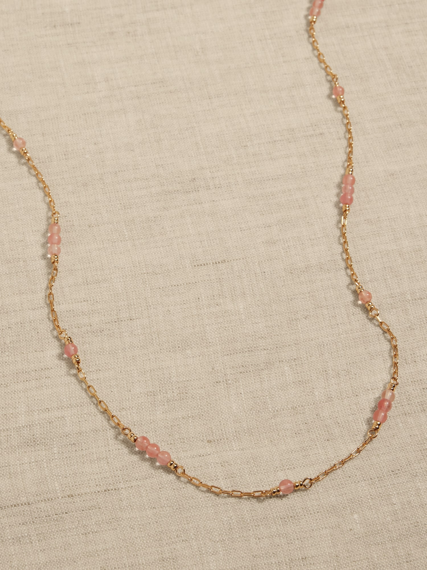 Quartz Beaded Chain Necklace