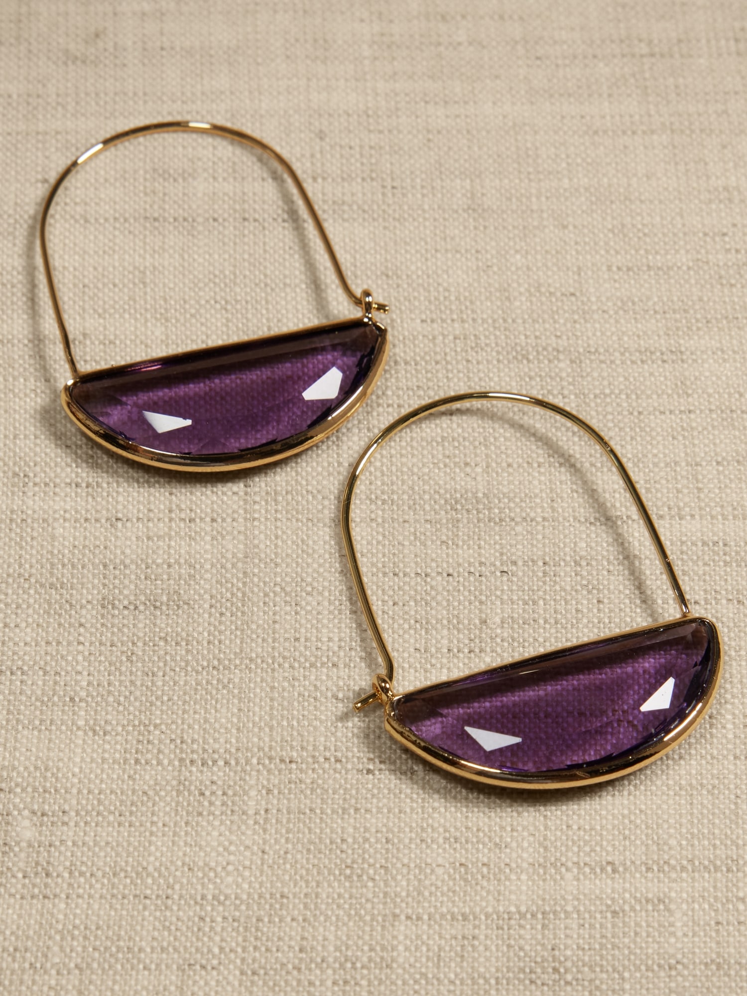 Drop Hoop Glass Earrings