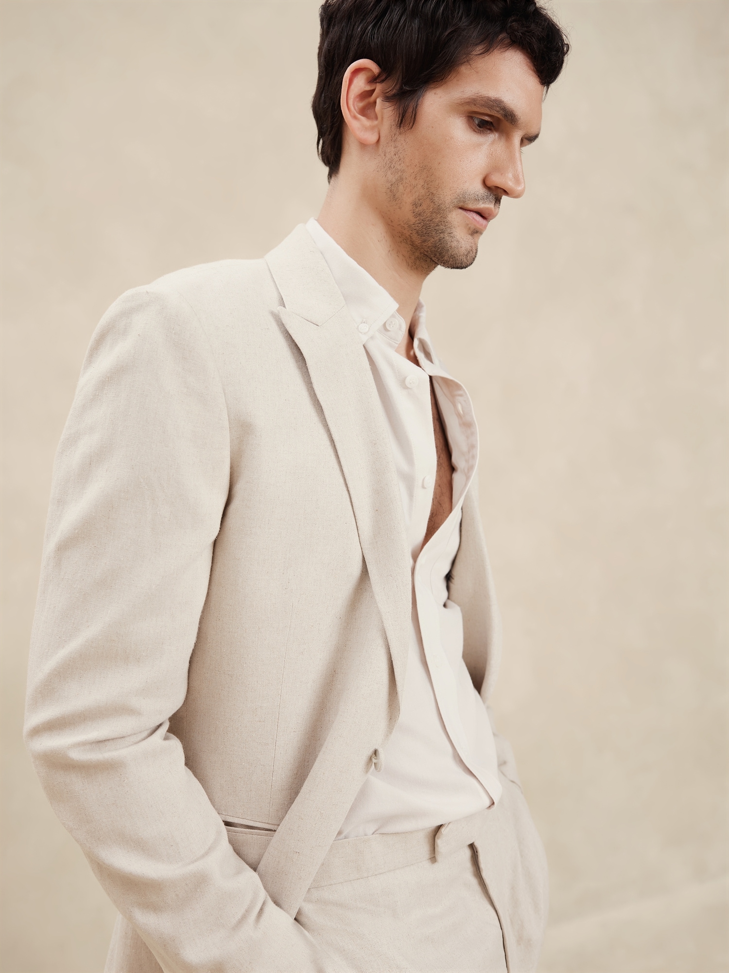 Tailored-Fit Tuxedo Suit Jacket