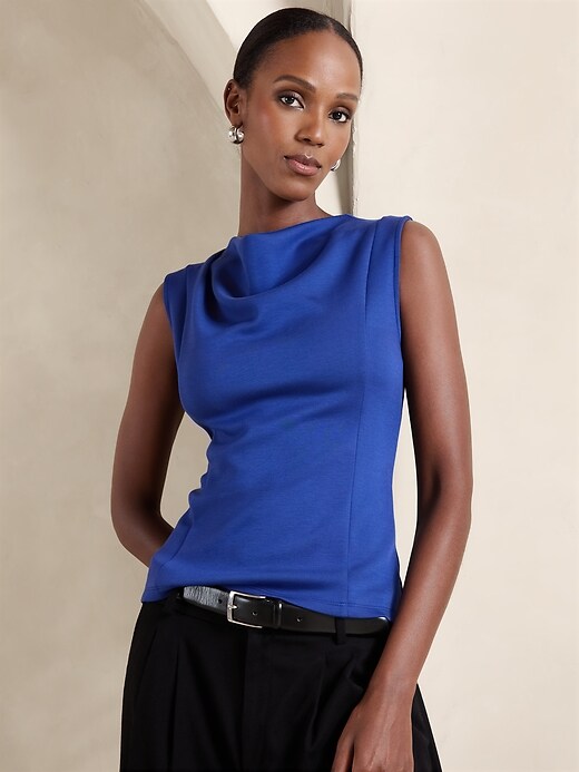 Scuba Cowl-Neck Top
