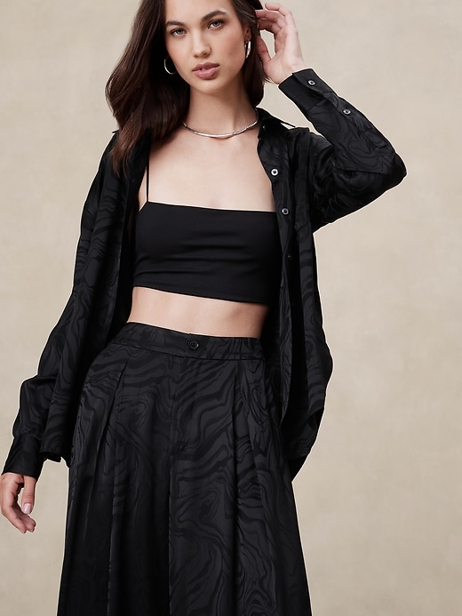 Silky Pleated Wide-Leg Pant | Banana Republic Factory