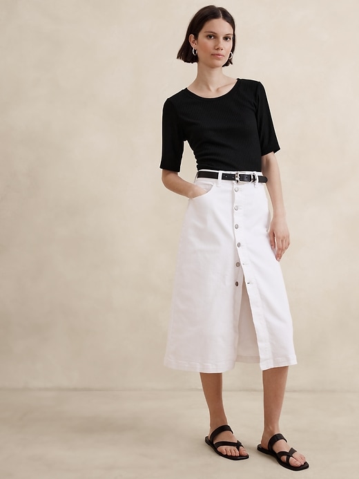 Ladder Ribbed Top | Banana Republic Factory