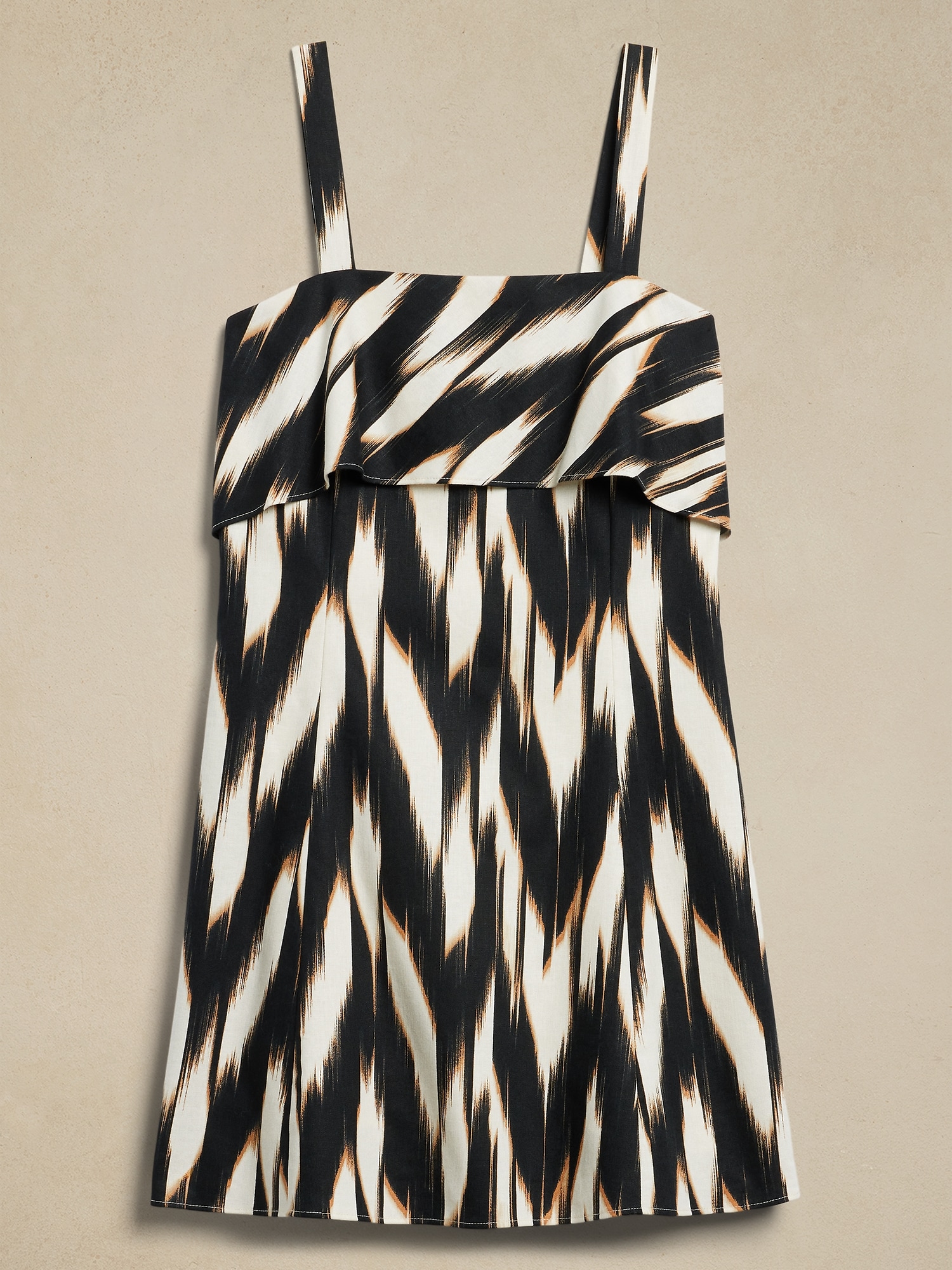 Stretch Linen-Blend Mini Dress
