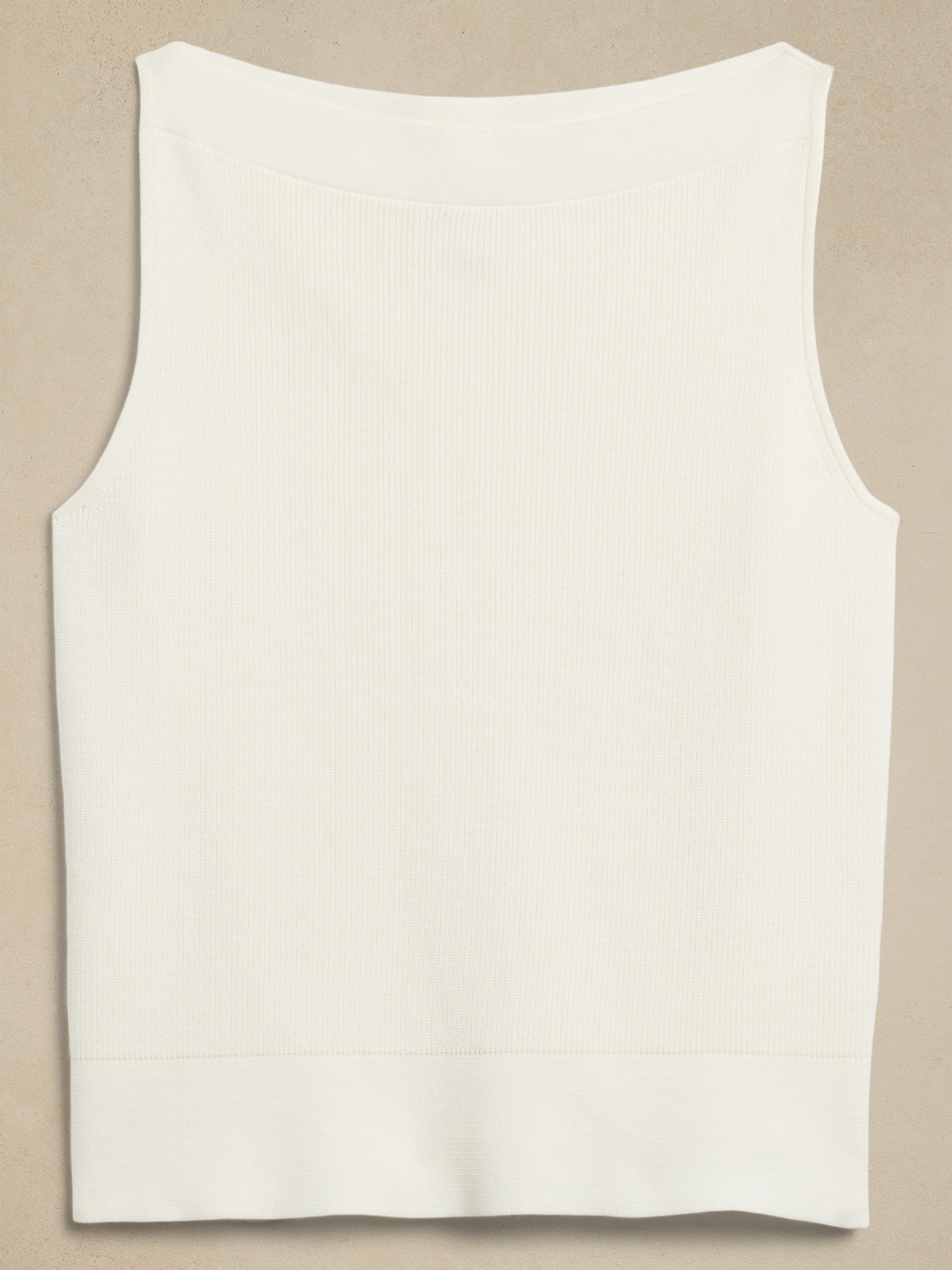 Ribbed Boat-Neck Sweater Tank