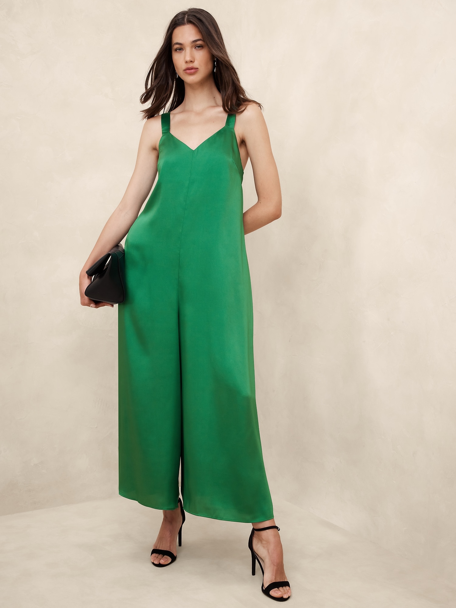 Silky Twill Wide-Leg Jumpsuit