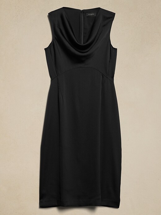 Hammered Satin Knee Length Dress | Banana Republic Factory Hammered Satin Knee Length Dress | Banana Republic Factory
