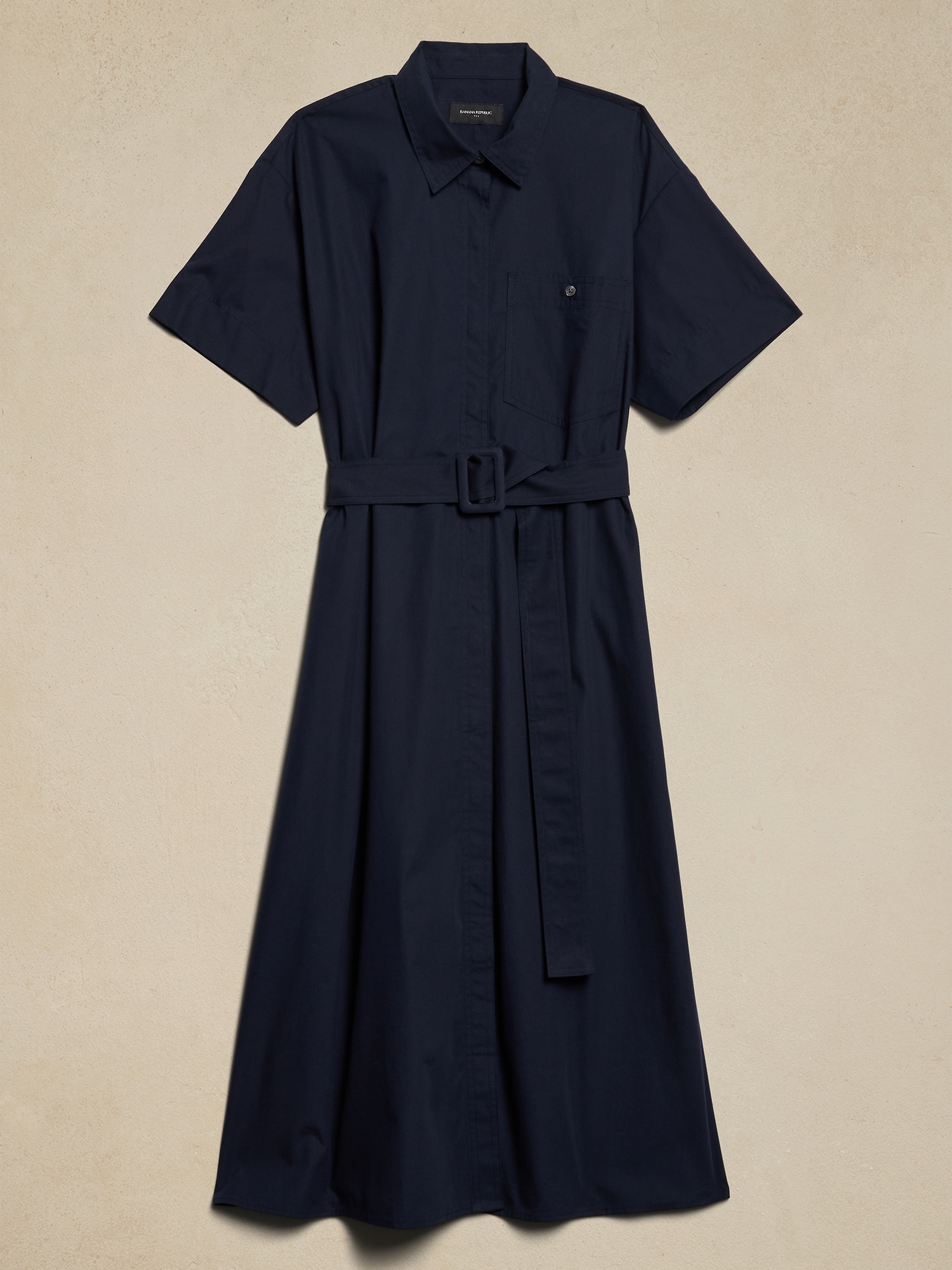 Poplin Midi Shift Shirtdress