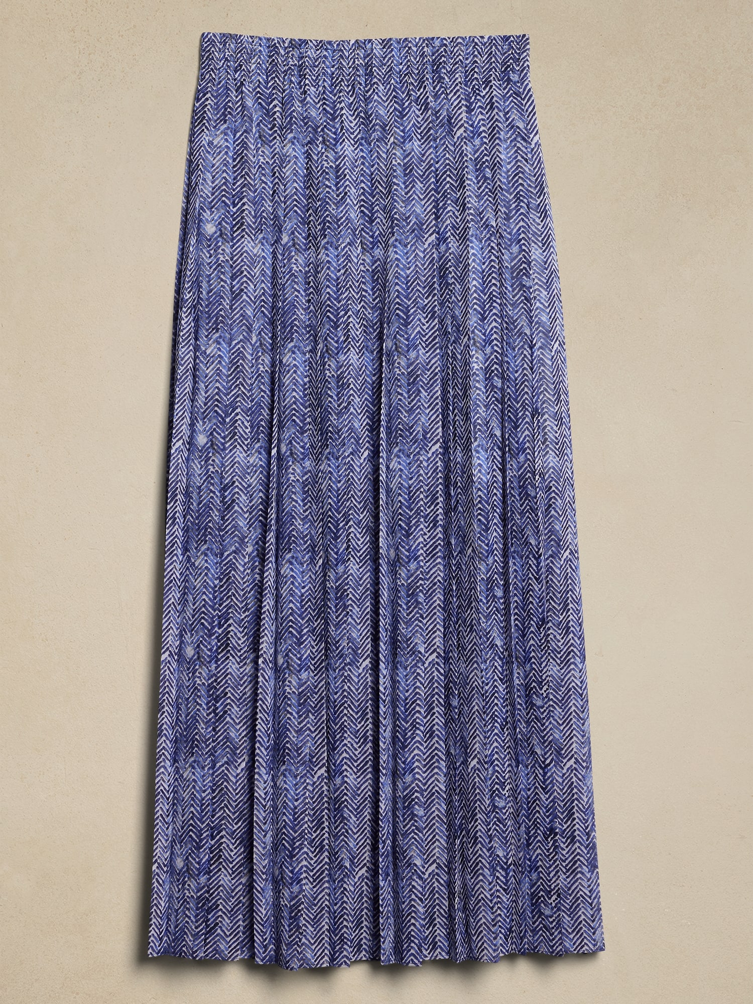 Ruched-Waist Pleated Maxi Skirt