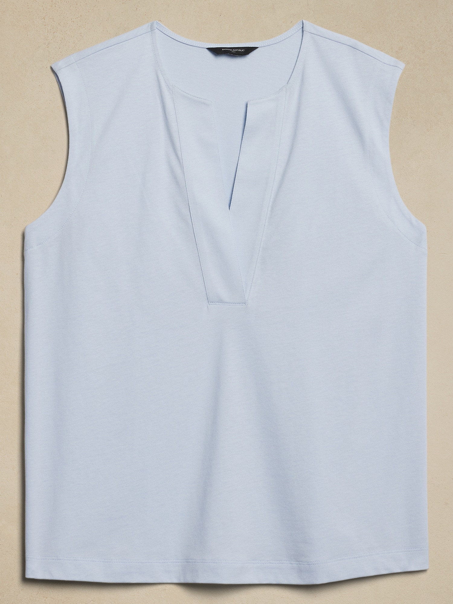 Premium Cotton Split-Neck Shell