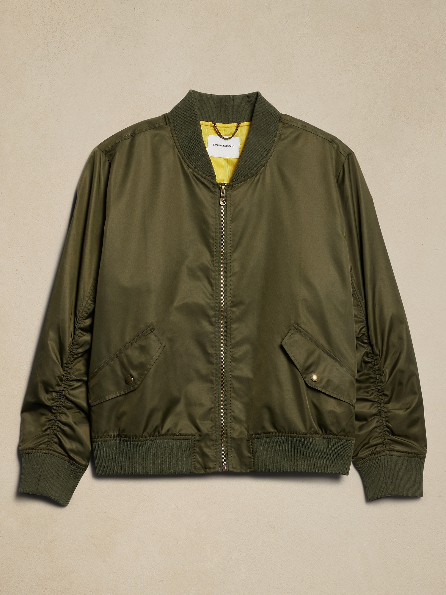 Ruched Bomber Jacket