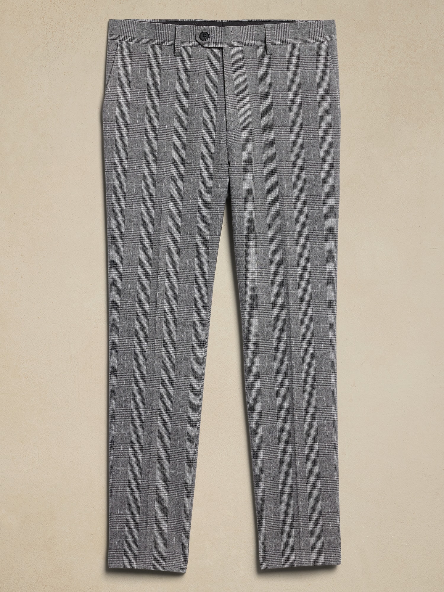 Tailored-Fit Gray Prince of Wales Suit Trouser